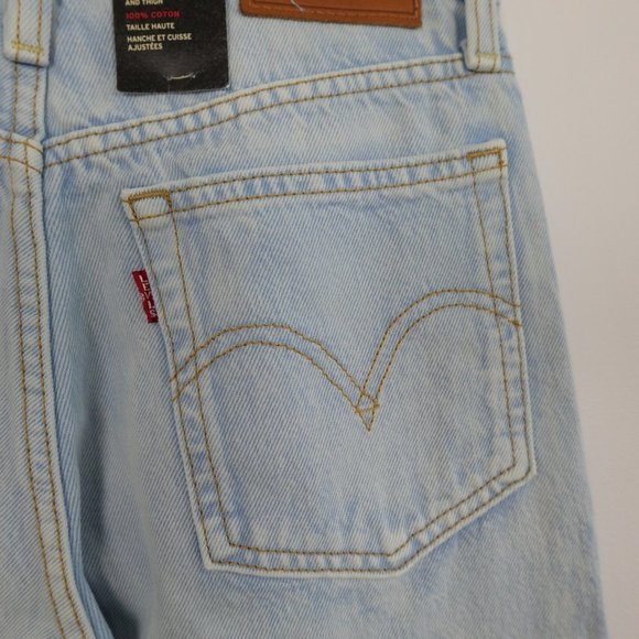 ❌SOLD❌ LEVI'S Wedgie Straight Jeans Light Blue Acid wash High Rise Denim 25X26 - Picture 6 of 14